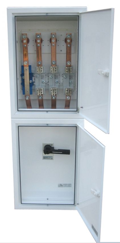 ELECTRIFIED COLUMN BOARDS WITH ONE THREE-PHASE OUTPUT WITH BARS FOR CURRENT TRANSFORMER WITH MAIN SWITCH 125 AMPS