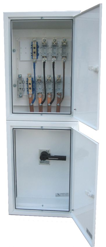 ELECTRIFIED COLUMN BOARDS WITH TWO THREE-PHASE OUTPUT WITH MAIN SWITCH 125 AMPS (WITHOUT BUSBAR)